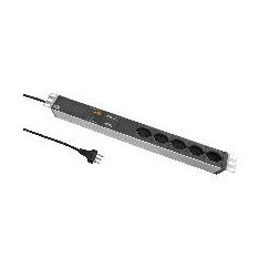 Max Hauri AG 333.0375 Stromverteilereinheit (PDU) 5 AC-Ausgänge 1U Schwarz, Silber