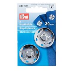 Prym Annäh-Druckknöpfe, 30mm, silberfarbig