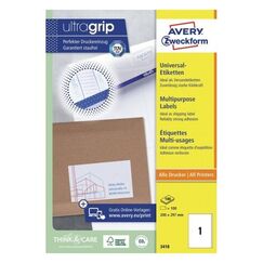 Avery 3418 selbstklebendes Etikett Rechteck Permanent Weiß 100 Stück(e)