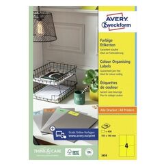 Avery 3459 selbstklebendes Etikett Rechteck Permanent Gelb 400 Stück(e)