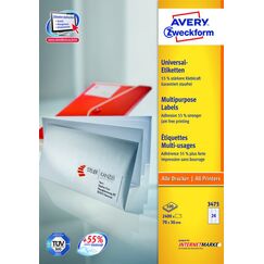 Avery 3475Z selbstklebendes Etikett Rechteck Weiß 2400 Stück(e)