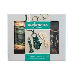 TOPP Verlag Makramee-Schmuckset „Choose Happy“ in Petrol & Natur