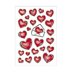 HERMA DECOR stickers hearts&letters silver embossed 2 sheets selbstklebendes Etikett