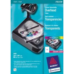 Avery 3561 Druckfolie Laser Polyester Transparent 50 Blätter