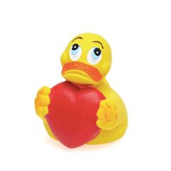 Lanco Badeente mit Herz Badeente aus Gummi Gelb