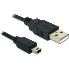 DeLOCK USB 2.0-A / USB mini-B 5pin - 0.70m USB Kabel 0,70 m USB A Mini-USB B Schwarz