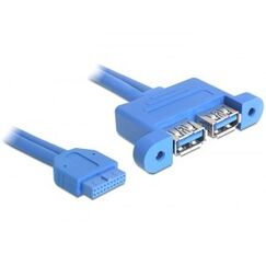 DeLOCK 82941 USB Kabel USB 3.2 Gen 1 (3.1 Gen 1) 0,45 m 2 x USB A 5 Gbit/s Blau