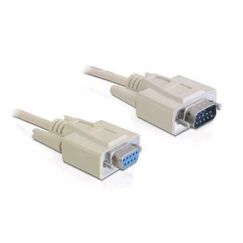 DeLOCK RS-232, 10m Serien-Kabel Beige DB-9