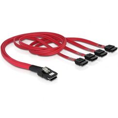 DeLOCK Cable mini SAS 36pin to 4x SATA SCSI-Kabel Rot 0,5 m