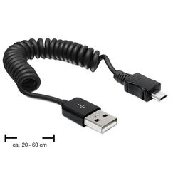 DeLOCK USB 2.0-A/USB micro-B 0.6m USB Kabel 0,6 m USB A Micro-USB B 0,48 Gbit/s Schwarz