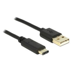 DeLOCK 2m, USB2.0-A/USB2.0-C USB Kabel USB A USB C 0,48 Gbit/s Schwarz