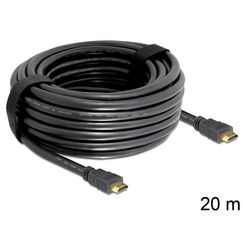 DeLOCK 20m, HDMI - HDMI HDMI-Kabel HDMI Typ A (Standard) Schwarz