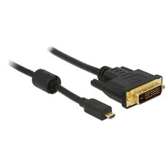 DeLOCK 83585 Videokabel-Adapter 1 m Micro-HDMI DVI-D Schwarz, Farbe: Schwarz, Länge: 1 m
