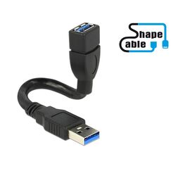 DeLOCK 0.15m 2xUSB3.0-A USB Kabel USB 3.2 Gen 1 (3.1 Gen 1) 0,15 m USB A 5 Gbit/s Schwarz
