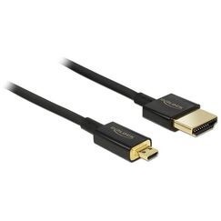 DeLOCK HDMI-A/HDMI Micro-D, 4.5 m HDMI-Kabel 4,5 m HDMI Typ A (Standard) HDMI Typ D (Mikrofon) Schwarz, Länge: 2 m