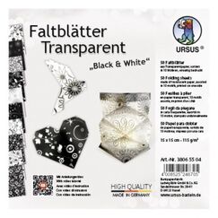 URSUS 38065504 Origami-Papier, Farbe: Schwarz, Weiß
