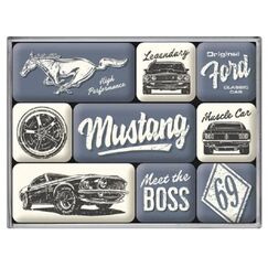 Nostalgic Art Ford Mustang Kühlschrankmagnet Mehrfarbig 9 Stück(e)