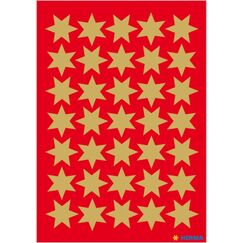 HERMA Sticker Sterne 6-zackig, gold Ø 16 mm 3 Blatt / 105 Sticker
