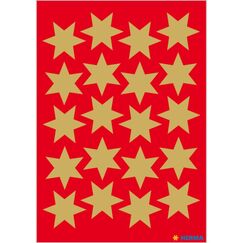 HERMA Sticker Sterne 6-zackig, gold Ø 21 mm 3 Blatt / 60 Sticker