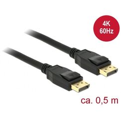 DeLOCK 85506 DisplayPort-Kabel 0,5 m Schwarz, Farbe: Schwarz, Länge: 0,5 m
