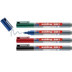 Edding 361 Whiteboardmarker 4er Set basic, Rundspitze 1 mm