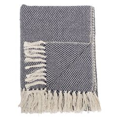 Bloomingville Barry Decke, Blue, Recycelte Baumwolle
