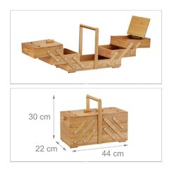 Relaxdays 10022221 Aufbewahrungsbox Rechteckig Bambus, Faserplatte Bambus