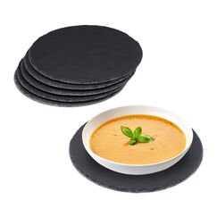 Relaxdays Schieferplatte 6er Set Rund 25cm