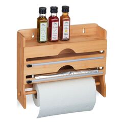 Relaxdays 10045696 Spender für Küchenutensilien Holz Bambus, Stahl