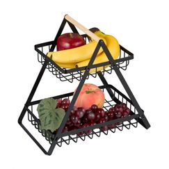Relaxdays Obstkorb Etagere 2-stöckig