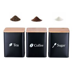 Relaxdays Vorratsdosen 3er Set Kaffee Tee Zucker