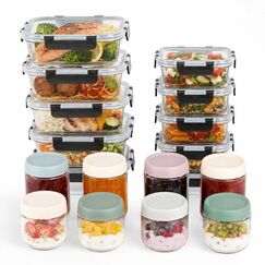Relaxdays 10053651 Rechteckig Container 1,04 l Transparent 18 Stück(e)