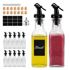 Relaxdays 10053661 Öl-/Essig-Spender 0,15 l Flasche Glas Transparent, Schwarz