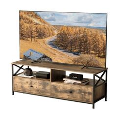 Relaxdays TV Lowboard mit Schubladen