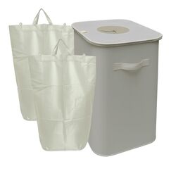 Relaxdays Pfandflaschen-Sammelbehälter 100 l, Farbe: Beige
