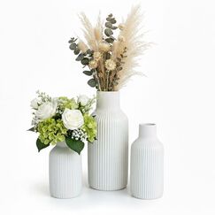 Relaxdays 10051847_49 Vase andere Keramik Weiß