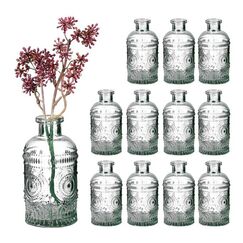 Relaxdays 4052025869328 Vase Flaschenförmige Vase Glas Transparent
