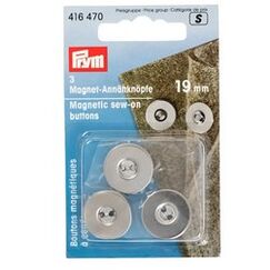 Prym Magnet-Annähknöpfe, 19mm, silberfarbig