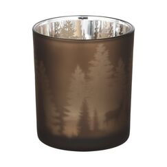 EGLO Lukut Kerzenständer Glas Braun, Silber