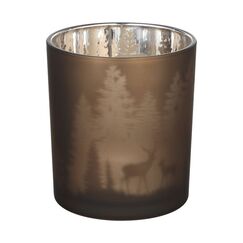 EGLO Lukut Kerzenständer Glas Braun, Silber