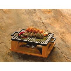Paderno 44227-30 Raclette Grill 3 Person(en) Schwarz, Holz