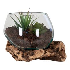 House Nordic San Marino Braun, Transparent Glas, Stahl, Holz