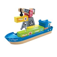 Hape Toys Hape Cargo Ship + Crane FSC