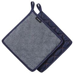 Ladelle 46149 Topfuntersetzer / Topflappen 2 Stück(e) Blau Baumwolle