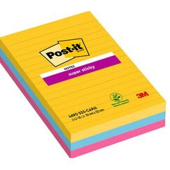 Post-It 7100234250 Klebezettel Quadratisch Blau, Pink, Gelb 90 Blätter Selbstklebend