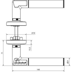 Assa Abloy 492-08---11---7 Türgriff Hebel tastenlose Eingabe Drinnen Rechtshändig