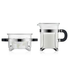 Bodum 4922-16 Zuckerdose Chrom, Transparent Borosilikatglas