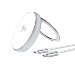 4smarts Qi2 Universal Silber USB Kabelloses Aufladen Schnellladung Drinnen