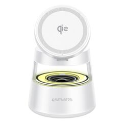 4smarts 541535 Ladegerät für Mobilgeräte Kopfhörer, Smartphone, Smartwatch Weiß USB Kabelloses Aufladen Drinnen, Draußen