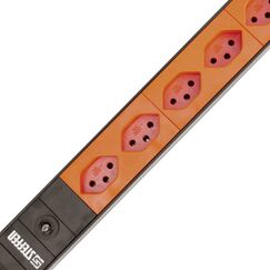Steffen ALU MODULAR Verlängerungskabel 3 m 8 AC-Ausgänge Drinnen Orange, Silber